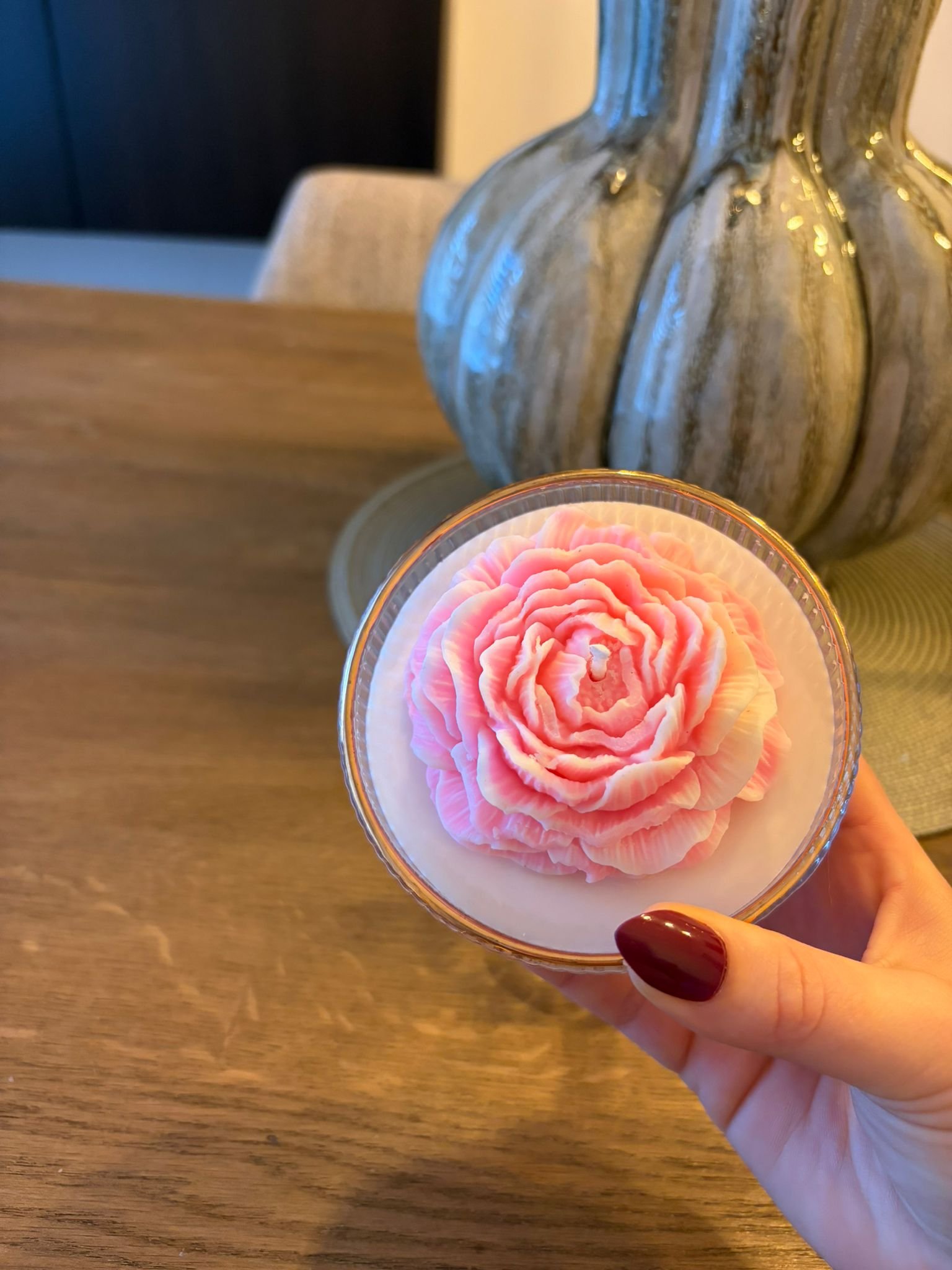 rose romantic geurkaars